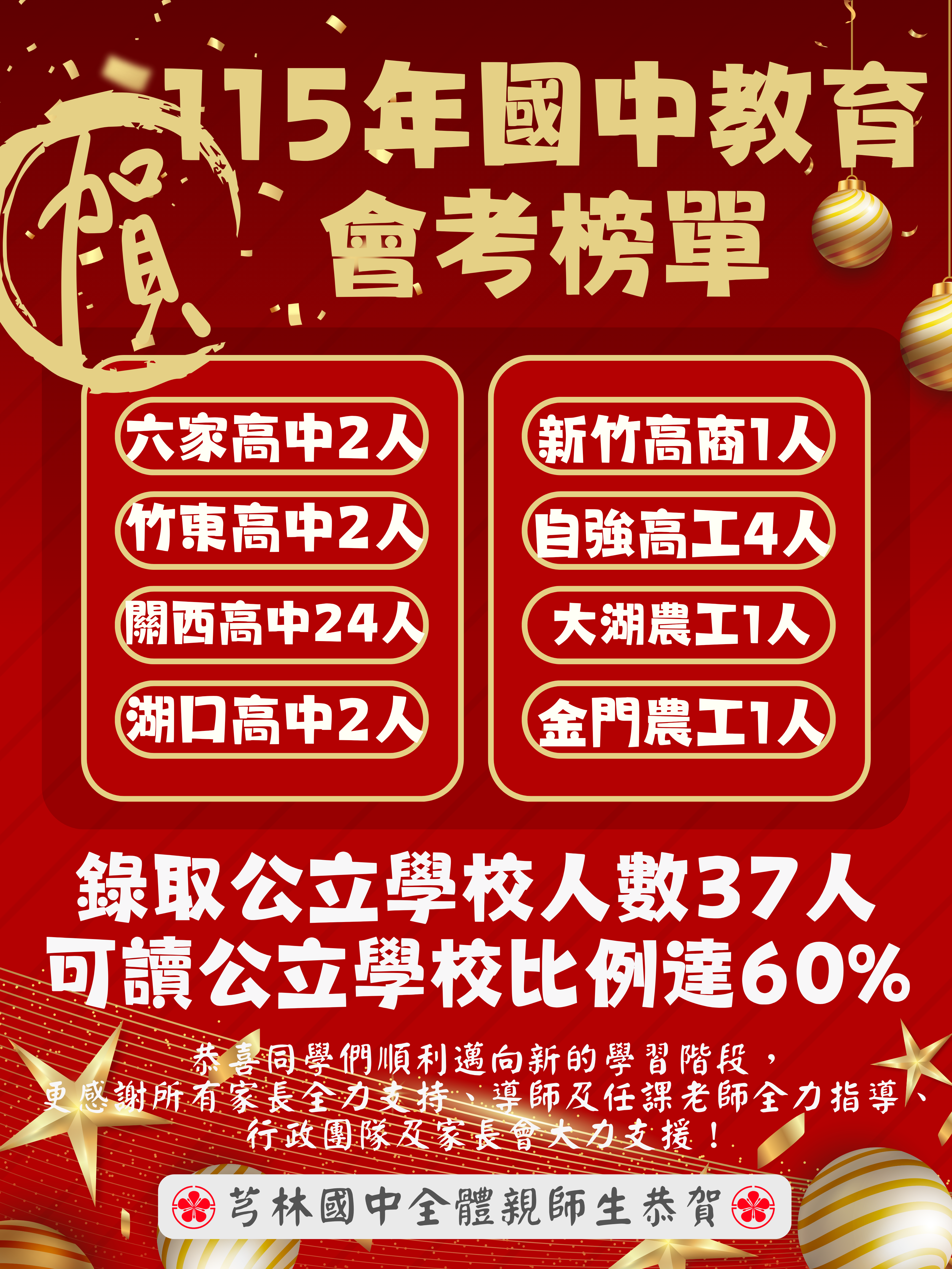 115年國中教育會考榜單